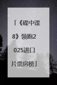 《碟中谍8》领跑2025进口片票房榜